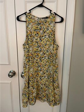 Naked Zebra Yellow Floral Sleeveless Day Dress